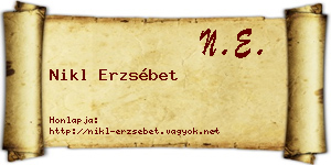Nikl Erzsébet névjegykártya